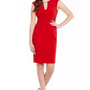 Calvin Klein Vibrant Red Midi Dress